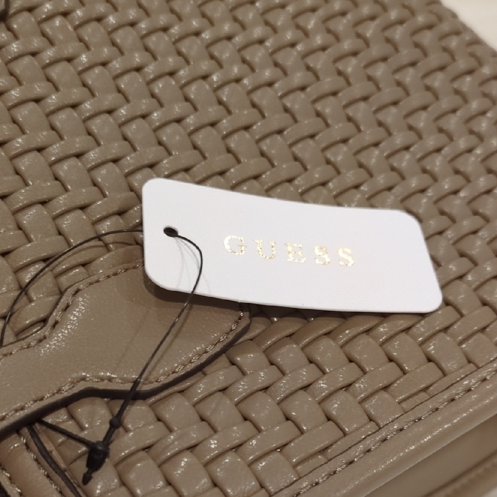 Guess Tan Woven Crossbody Bag - Picture 3 of 4